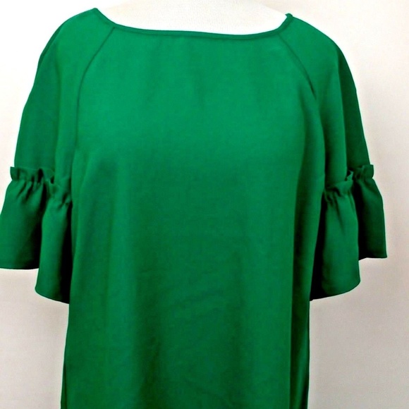 Banana Republic Tops - Banana Republic Green Blouse Ruffle Sleeves 2017